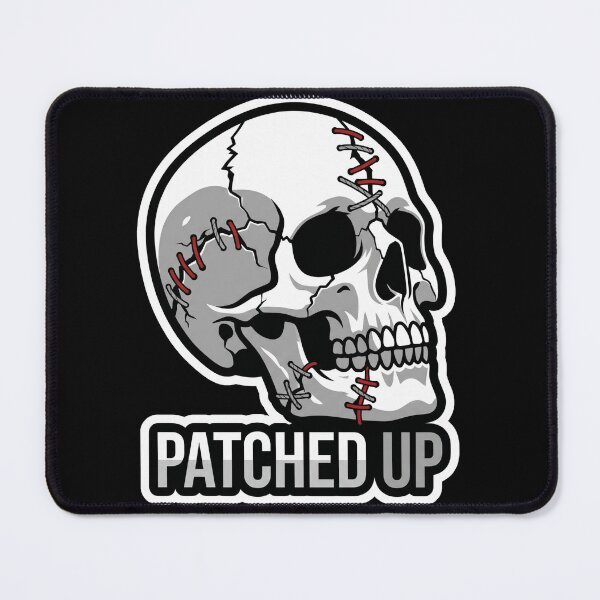 Item preview, PATCHED UP Cracked Skull Sticker | Dark Humor Gothic Skeleton Art designed and sold by Ecocrushstudio.
