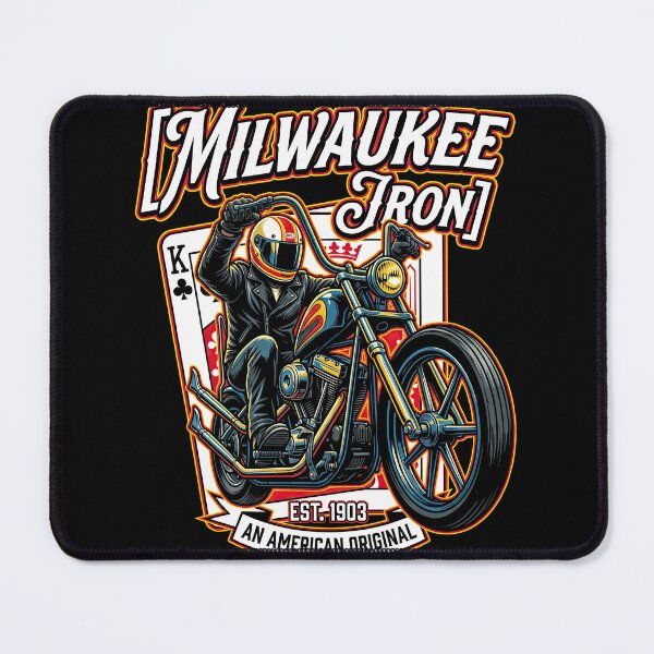 Item preview, Milwaukee Iron Harley Davidson Custom Chopper Illustration designed and sold by enzoade.