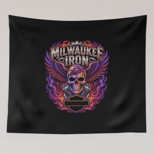 Item preview, Milwaukee Iron Harley Davidson Retro Biker Design designed and sold by enzoade.