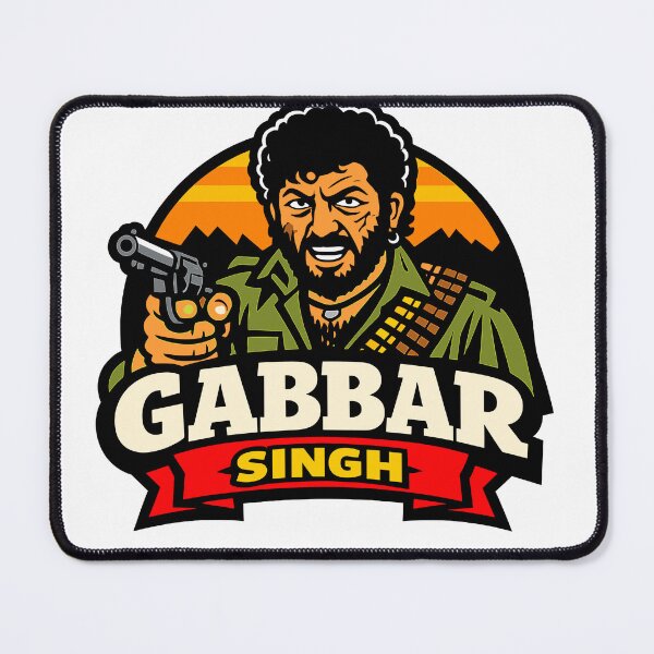 Item preview, Gabbar Singh Retro Action Artwork – Vintage Bollywood Inspired Gangster Design designed and sold by Krincydigitalart.