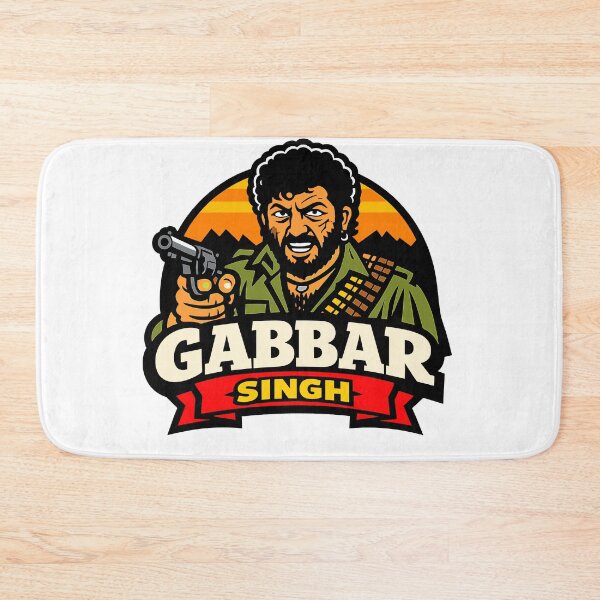 Item preview, Gabbar Singh Retro Action Artwork – Vintage Bollywood Inspired Gangster Design designed and sold by Krincydigitalart.
