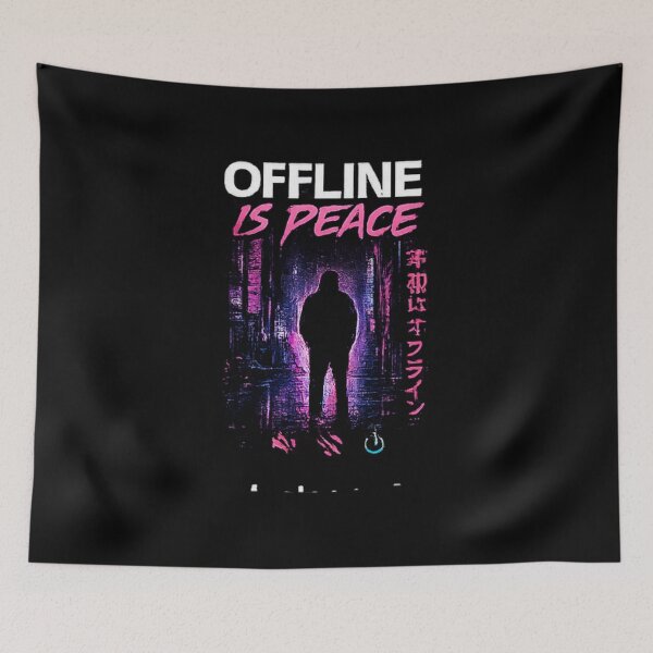 Item preview, Offline is Peace Cyberpunk Cityscape designed and sold by Hobby-up.