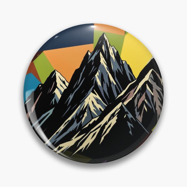 Item preview, Majestic Mountain Peaks - Colorful Abstract Geometric Pop Art Landscape designed and sold by myforestfog.
