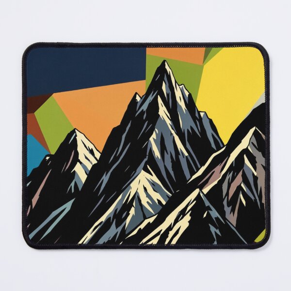 Item preview, Majestic Mountain Peaks - Colorful Abstract Geometric Pop Art Landscape designed and sold by myforestfog.