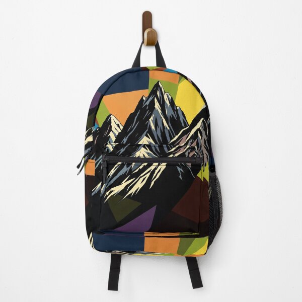 Item preview, Majestic Mountain Peaks - Colorful Abstract Geometric Pop Art Landscape designed and sold by myforestfog.