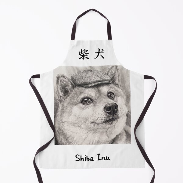 Item preview, Shiba Inu in Newsboy Cap — Pencil Portrait Dapper Dog Art designed and sold by CoolyJapan.