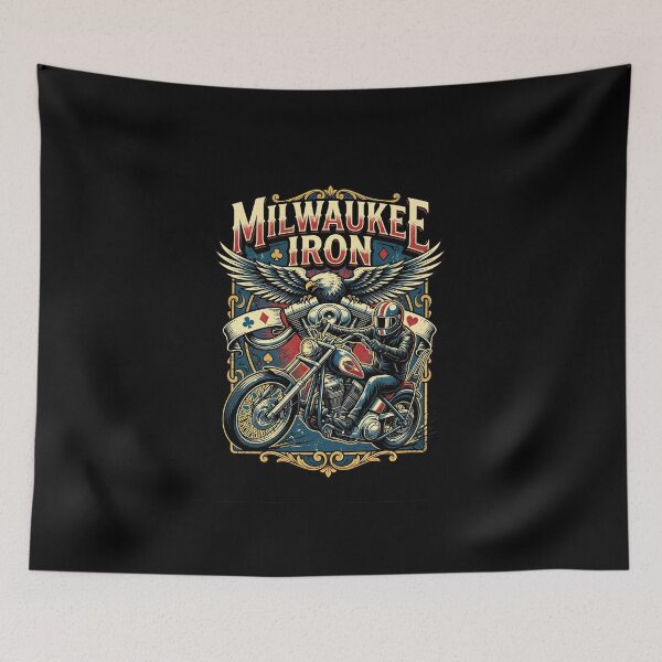 Item preview, Milwaukee Iron Harley Davidson Vintage Motorcycle Graphic designed and sold by enzoade.