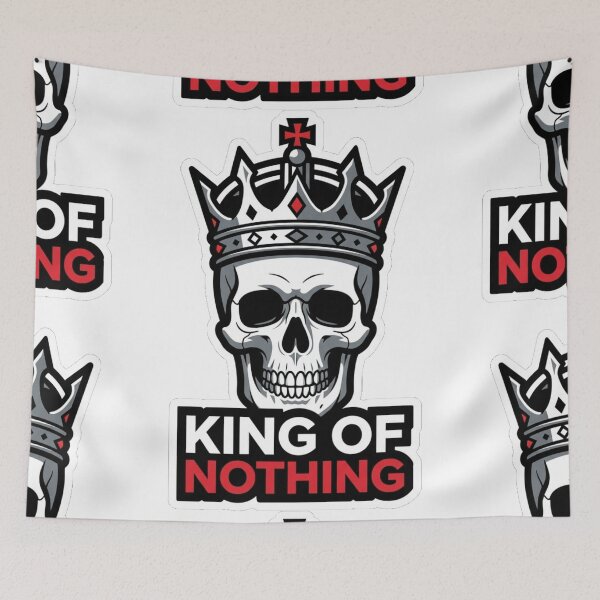 Item preview, KING OF NOTHING Skull Crown Sticker | Gothic Dark Humor Skeleton Art designed and sold by Ecocrushstudio.