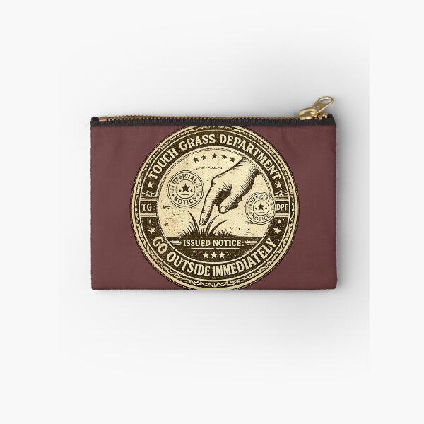 Item preview, Touch Grass Department Official Notice Go Outside – Funny Vintage Seal | Internet Humor Gift designed and sold by irfanshikh.