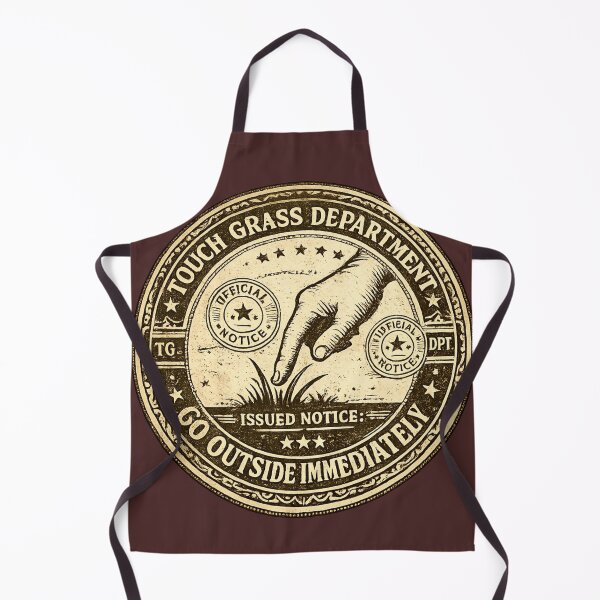Item preview, Touch Grass Department Official Notice Go Outside – Funny Vintage Seal | Internet Humor Gift designed and sold by irfanshikh.