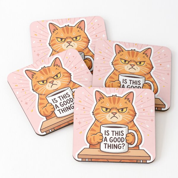 Item preview, Grumpy Orange Cat Morning Coffee Mood designed and sold by seven things shop.