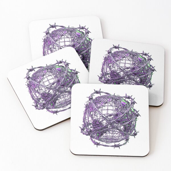 Item preview, Cyber Grunge Barbed Wire Globe | Futuristic Y2K Chrome World Graphic designed and sold by ohayozriva.