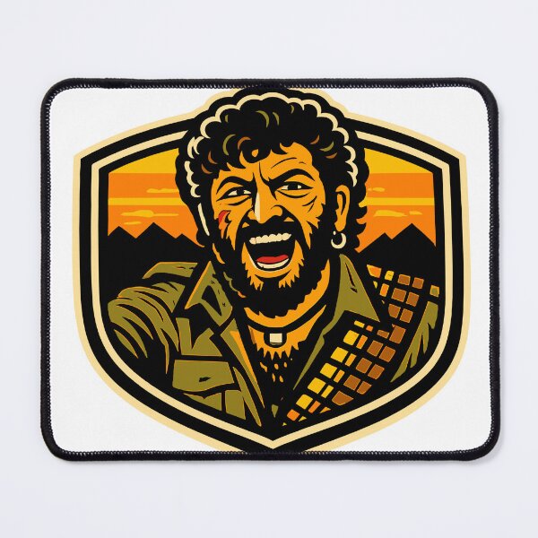 Item preview, Gabbar Singh Retro Emblem – Vintage Bollywood Villain Badge Artwork designed and sold by Krincydigitalart.