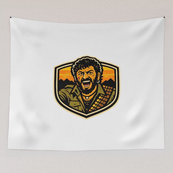Item preview, Gabbar Singh Retro Emblem – Vintage Bollywood Villain Badge Artwork designed and sold by Krincydigitalart.