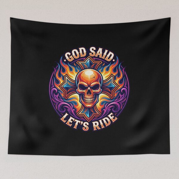 Item preview, God Said Lets Ride Harley Davidson Custom Bike Illustration designed and sold by enzoade.