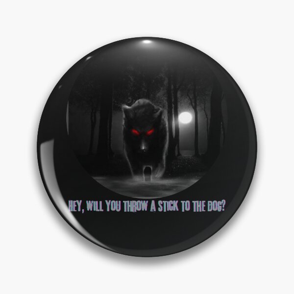 Item preview, Dark Wolf Humor Shirt – “Hey, Will You Throw a Stick to the Dog?” Gothic Wolf Tee designed and sold by ArthurShu.