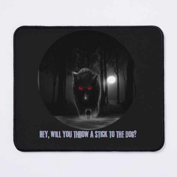Item preview, Dark Wolf Humor Shirt – “Hey, Will You Throw a Stick to the Dog?” Gothic Wolf Tee designed and sold by ArthurShu.
