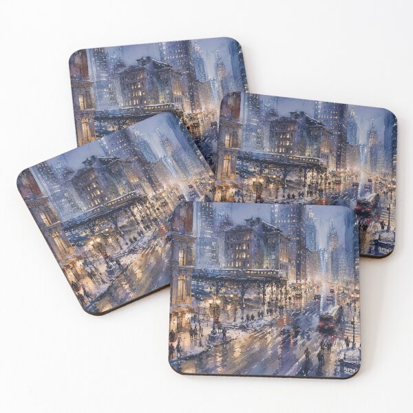 Item preview, Winter Cityscape Watercolor designed and sold by SaryaSmyth19.