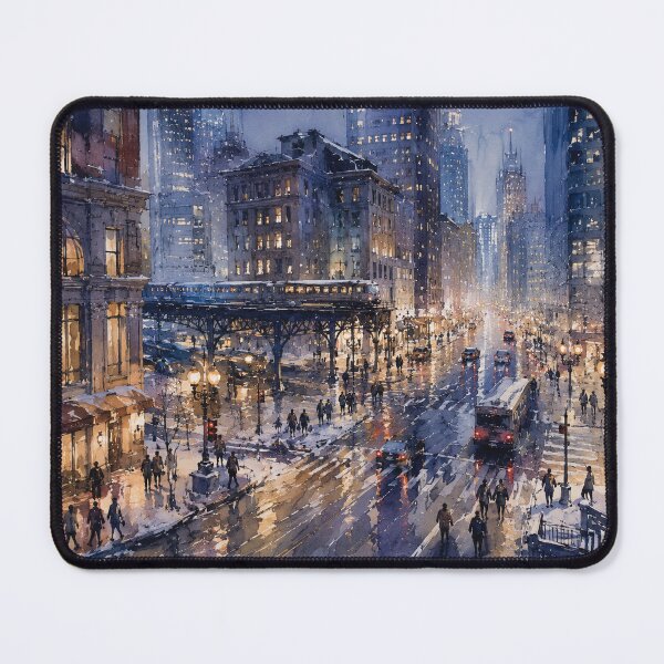 Item preview, Winter Cityscape Watercolor designed and sold by SaryaSmyth19.