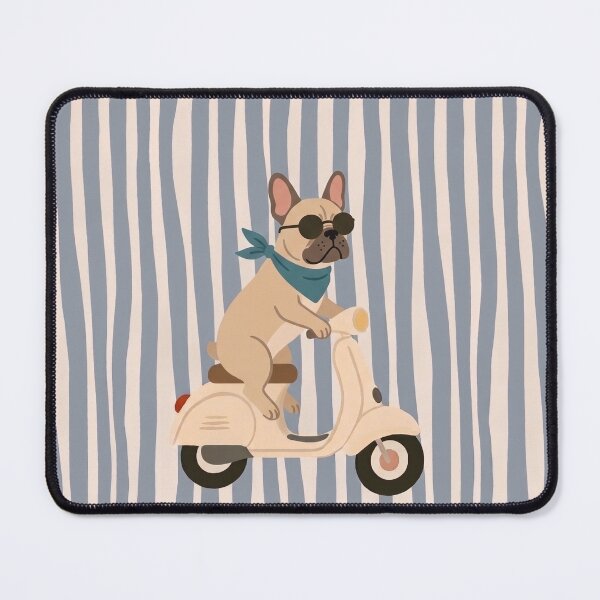 Item preview, Cool French Bulldog Riding Retro Scooter Art designed and sold by GeoSketchWear.
