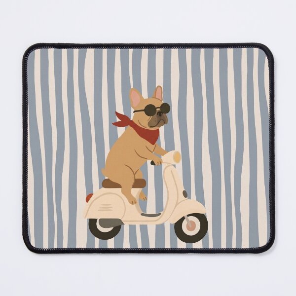Item preview, Cute French Bulldog Riding Retro Scooter Art designed and sold by GeoSketchWear.