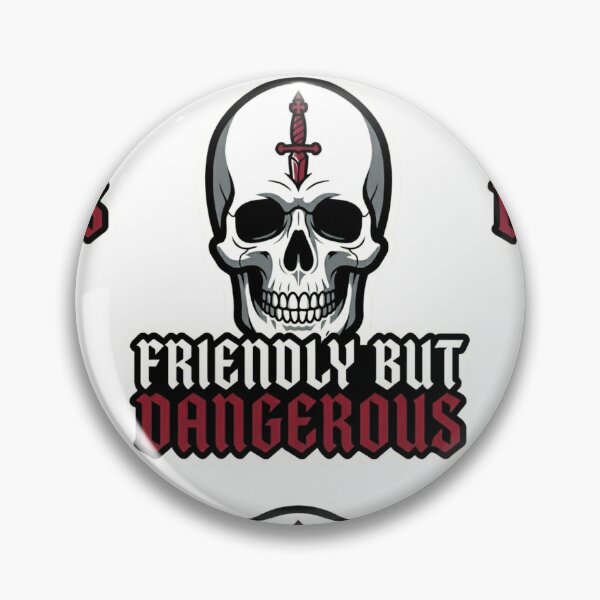 Item preview, FRIENDLY BUT DANGEROUS Skull Dagger Sticker | Dark Gothic Humor Art designed and sold by Ecocrushstudio.