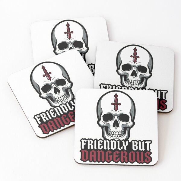 Item preview, FRIENDLY BUT DANGEROUS Skull Dagger Sticker | Dark Gothic Humor Art designed and sold by Ecocrushstudio.