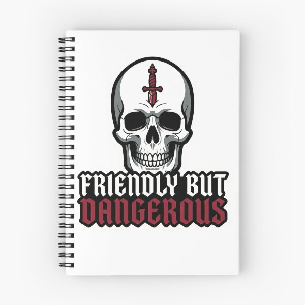 Item preview, FRIENDLY BUT DANGEROUS Skull Dagger Sticker | Dark Gothic Humor Art designed and sold by Ecocrushstudio.