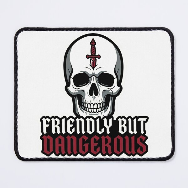 Item preview, FRIENDLY BUT DANGEROUS Skull Dagger Sticker | Dark Gothic Humor Art designed and sold by Ecocrushstudio.