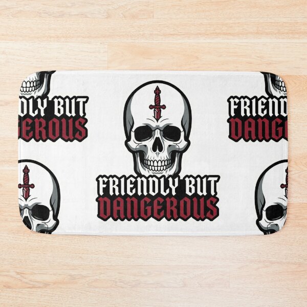 Item preview, FRIENDLY BUT DANGEROUS Skull Dagger Sticker | Dark Gothic Humor Art designed and sold by Ecocrushstudio.