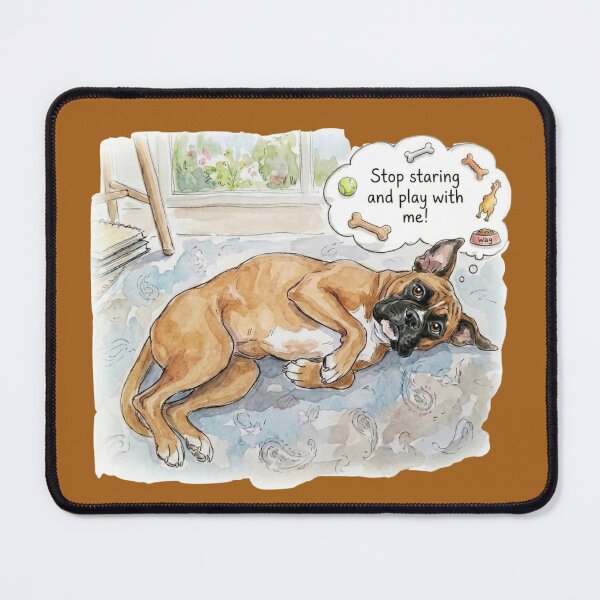Item preview, Playful Boxer Dog Watercolor Illustration designed and sold by MiowandMolly.