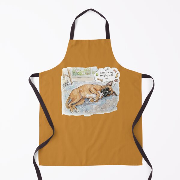 Artikelvorschau, Aquarellillustration eines verspielten Boxerhundes entworfen und verkauft von MiowandMolly.