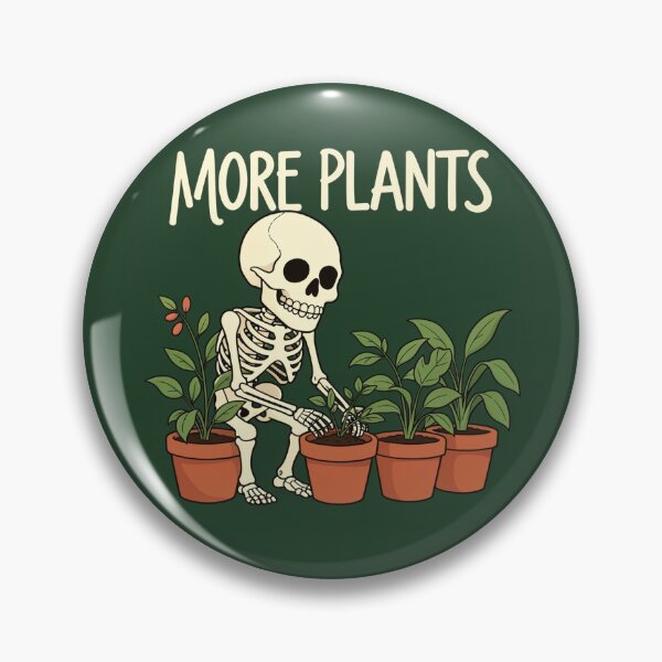 Item preview, More Plants Skeleton - Funny Cartoon Gardening Skull Art designed and sold by myforestfog.