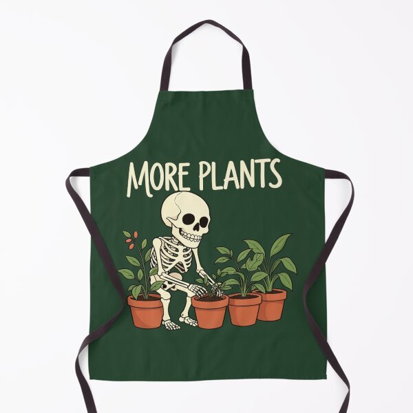 Item preview, More Plants Skeleton - Funny Cartoon Gardening Skull Art designed and sold by myforestfog.
