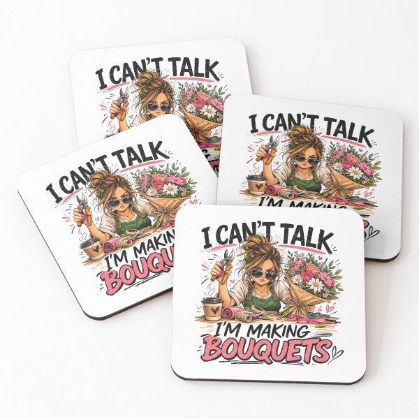 Item preview, I Can't Talk I'm Making Bouquets – Funny Florist shirt  designed and sold by Wild Pixel Studio.