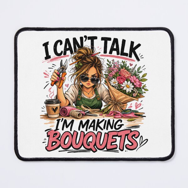 Item preview, I Can't Talk I'm Making Bouquets – Funny Florist shirt  designed and sold by Wild Pixel Studio.