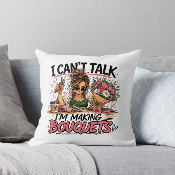 Item preview, I Can't Talk I'm Making Bouquets – Funny Florist shirt  designed and sold by Wild Pixel Studio.