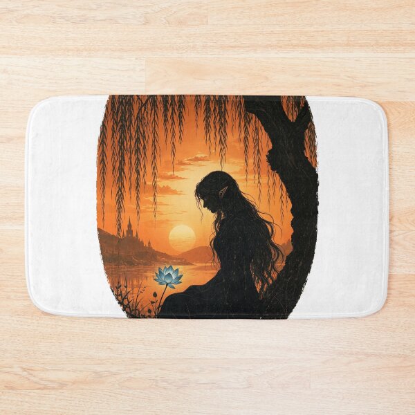 Item preview, Melancholic Elf Sunset Flower Fantasy Art designed and sold by artditisme.
