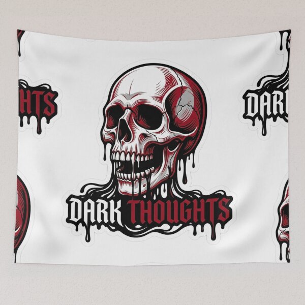 Item preview, DARK THOUGHTS Dripping Skull Sticker | Gothic Horror Streetwear Art designed and sold by Ecocrushstudio.