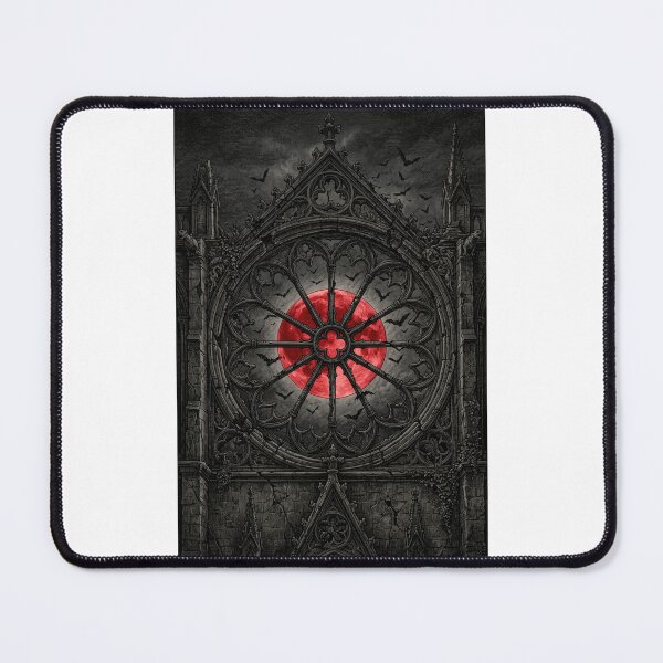Item preview, Blood Moon Gothic Cathedral Window | Dark Academia Gothic Horror Art Print designed and sold by Jawscaristic.