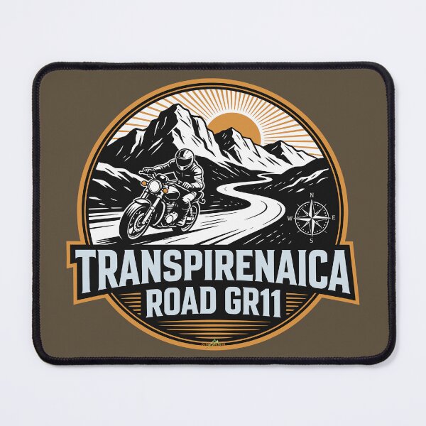 Item preview, Transpirenaica GR11 Trans-Pyrenees Motorcycle Road Sticker TShirt 01 designed and sold by OuterShellUK.