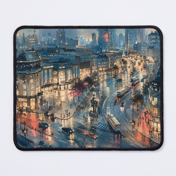 Item preview, Watercolor City Night Street designed and sold by SaryaSmyth19.