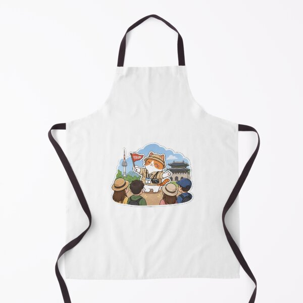 Item preview, Cute Cat Tour Guide in Seoul Kawaii Travel Adventure Illustration designed and sold by NoopnyangStudio.