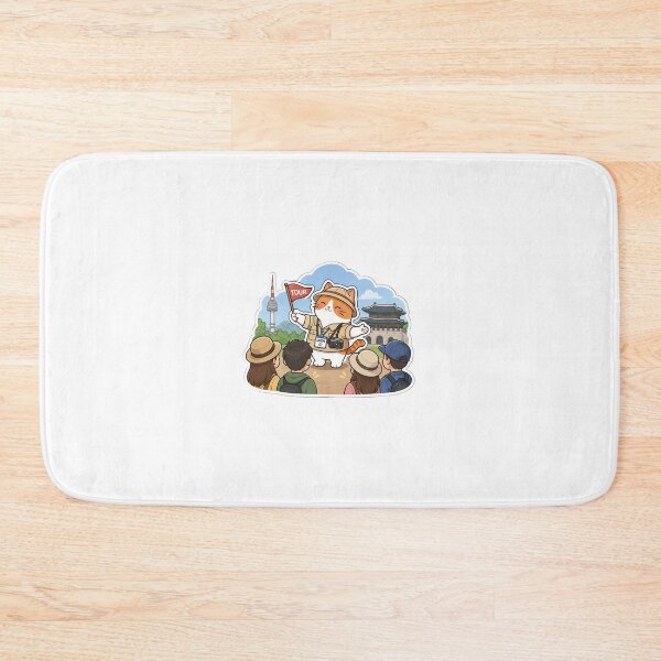 Item preview, Cute Cat Tour Guide in Seoul Kawaii Travel Adventure Illustration designed and sold by NoopnyangStudio.