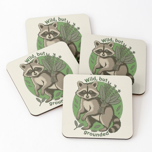 Item preview, Wild But Grounded Vintage Raccoon Botanical Art designed and sold by AlexandraSand.