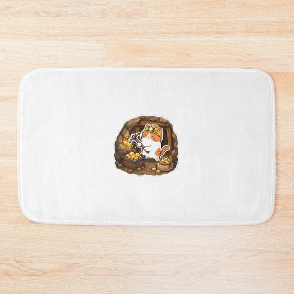 Item preview, Cute Orange Cat Gold Miner Kawaii Mining Adventure Illustration designed and sold by NoopnyangStudio.