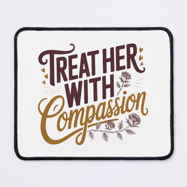 Item preview, Treat Her With Compassion Typography Quote designed and sold by OlizaPrint.
