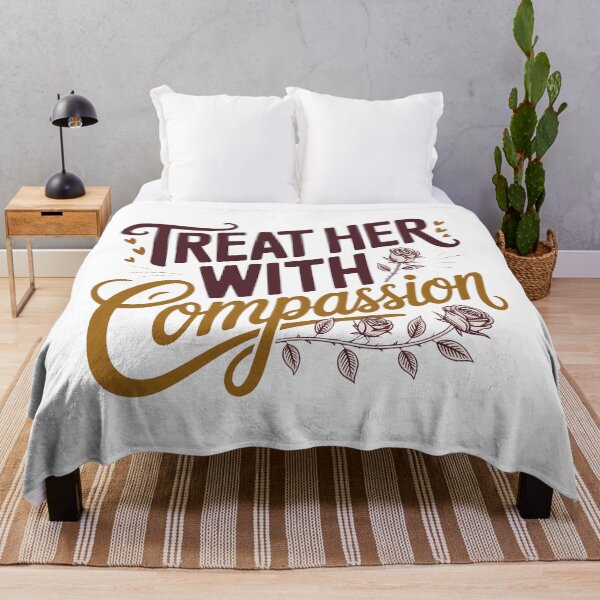 Item preview, Treat Her With Compassion Typography Quote designed and sold by OlizaPrint.