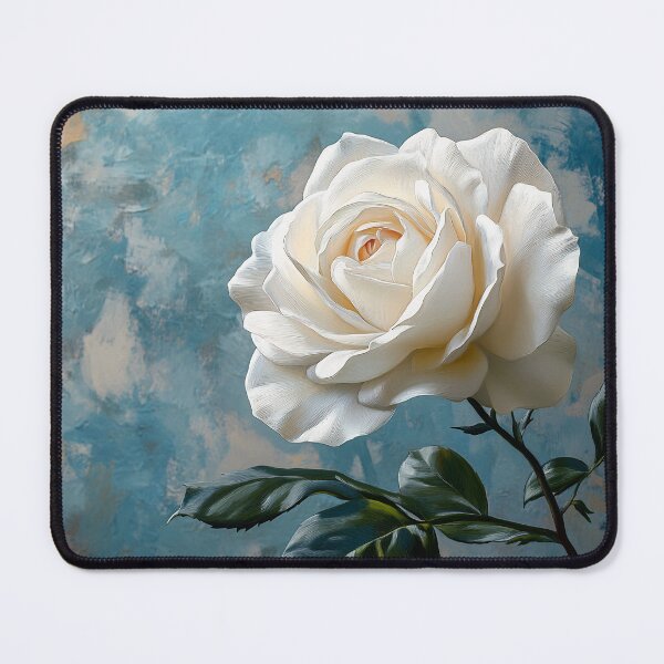 Item preview, White Rose Blue Art, Soft Elegant Floral Botanical Illustration designed and sold by daila70.