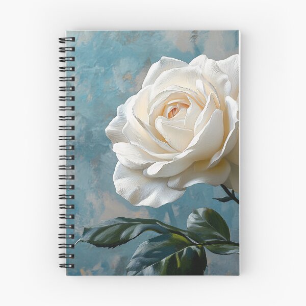 Item preview, White Rose Blue Art, Soft Elegant Floral Botanical Illustration designed and sold by daila70.